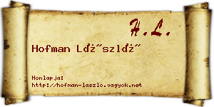 Hofman László névjegykártya